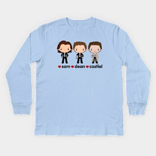 Love Sam, Dean & Castiel - Supernatural Kids Long Sleeve T-Shirt